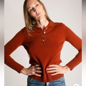 Pure Cashmere NYC Brick Polo Sweater